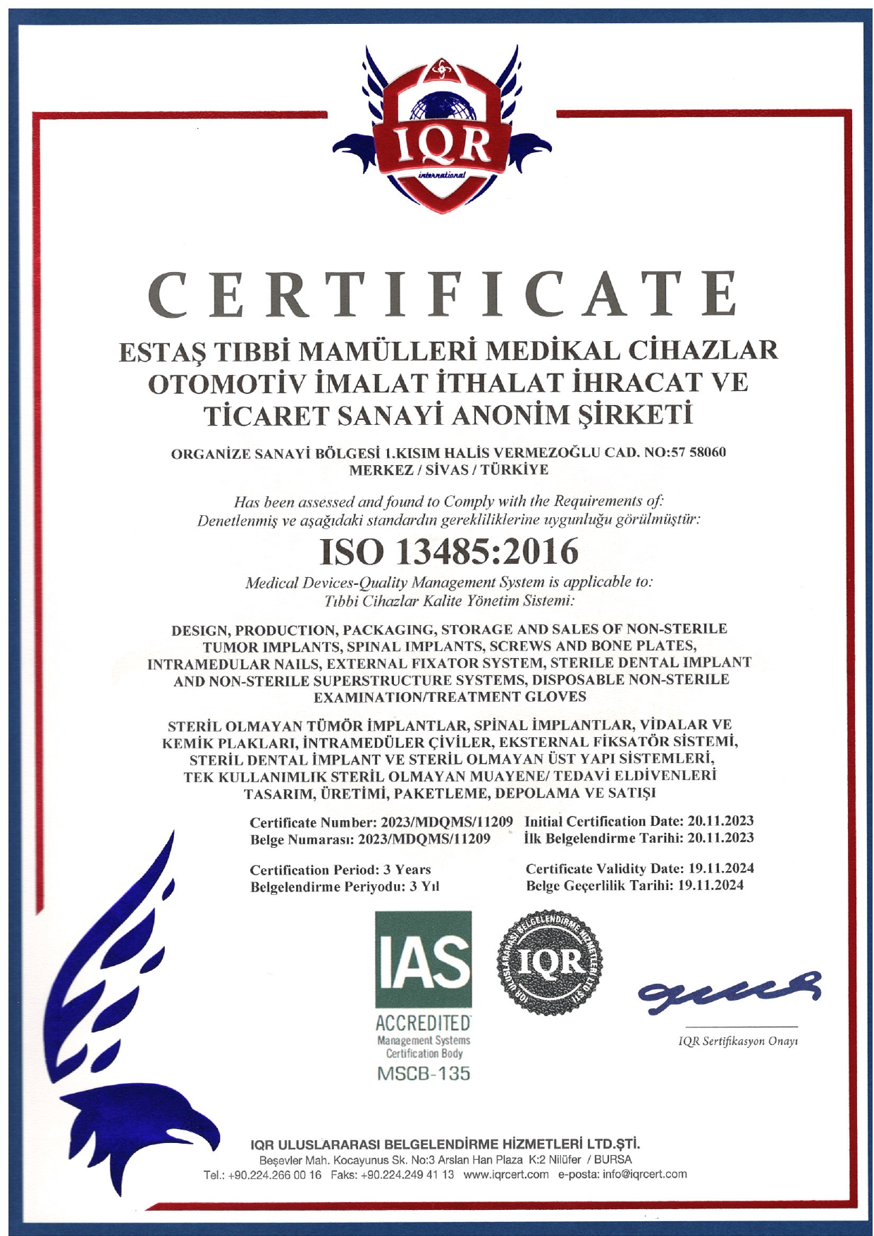 IQR 13485